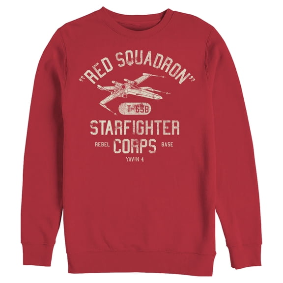 Men's Star Wars Rebel X-Wing Starfighter Corps Collegiate Sweatshirt Red Small