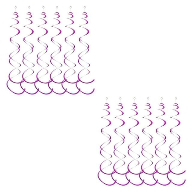 mmirethe 6pack/lot Swirl Pendant For Graduation Celebration Exquisite Craft Wide Application Birthday Star Spiral Pendant PVC Rose Purple 2Set