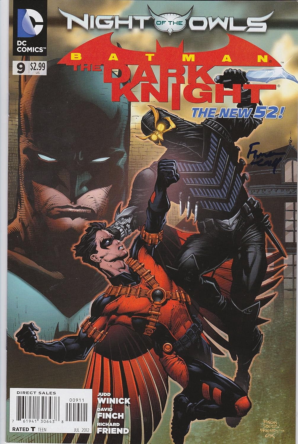 Batman Dark Knight #9 Signed by David Finch VF/NM