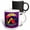 Multicolor, variant on 3drose, Round Design of a Yellow and Red Tent, Purple Mountains. Happy Camper, 11oz Mug