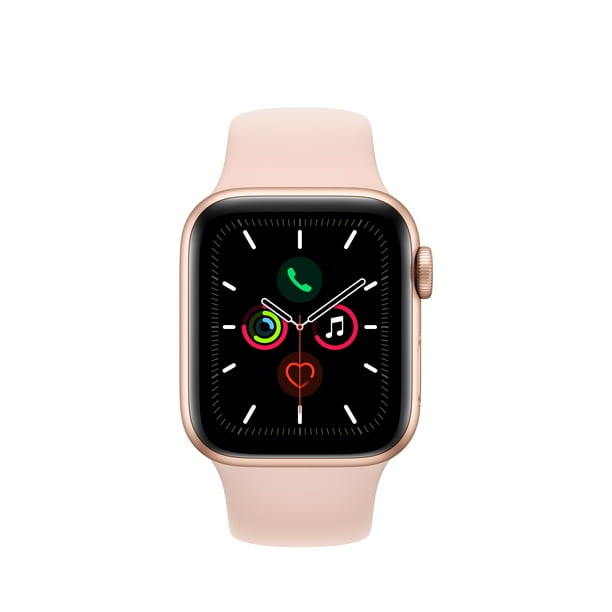 Apple Watch Series 5 GPS + Cellular, 40mm Gold Case Pink Sand Sport Band S/M & M/L - Walmart.com