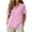 Pink, variant on Admvng Tops for Women Solid Color Soft V Neck Short Sleeve Leisure Blouses