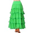 thumbnail image 2 of Whitewed Ruffle Long Dance Skirt for Ballroom Social Dancing Class Activity Holiday Twirl Green, 2 of 3
