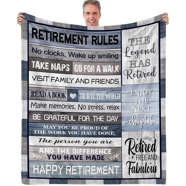 LHSHID Retirement Gifts for Men Retirement Blanket Retirement Gift Best Men Retirement Gifts Ideas Funny Retired Gifts for Dad Doctors Farewell Gifts for Coworker Throw Blanket 30"x40"