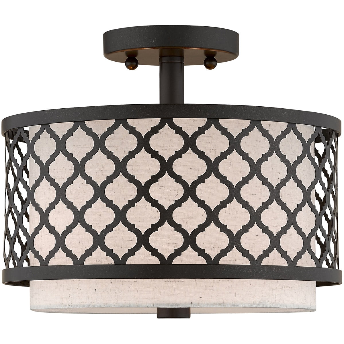 2 Light English Bronze Ceiling Light fixture with Steel base material