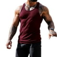 thumbnail image 7 of Inadays Men's Workout Tank Top Gym Fitness Athletic Shirts Quick Dry Bodybuilding Sleeveless Plain Muscle T Shirts, Wine Red, M, 7 of 7