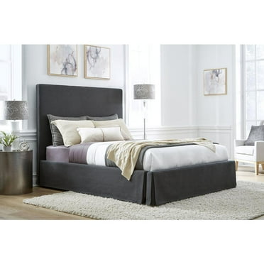 Modus Furniture Cheviot UpholsteredSkirted Panel Bed in Iron