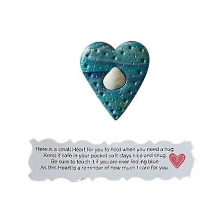 

Dianopex Household Essentials Pocket Heart | Prayer Heart | Small Clay Heart Hold | Inspirational Gift | Contains Love Hug Message Pocket Heart For Comfort And