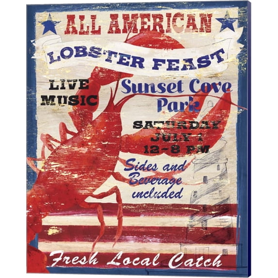 All American Lobster by Fiona Stokes-Gilbert, Canvas Wall Art, 16W x 20H