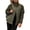 03#Army Green, variant on Women Stand Collar Patchwork Zip Up Jacket Loose Fit Casual Daily Wear Outerwear Comfortable Long Sleeve Lightweight Coat with Pockets