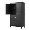 thumbnail image 5 of Tcbosik Modern Storage Cabinet, Freestanding Bathroom Cabinet with Adjustable Shelf, Floor Cabinet with 2 Doors and 2 Drawers for Living Room, Kitchen, Entryway, Black, 5 of 9