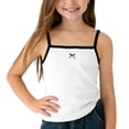 thumbnail image 6 of LJEFF Girls' Ribbed Cami Tank Top, Breathable Adorable Straps Cute Motif Kids Casual Summer Tops White Size 3T, 6 of 6