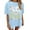 Light Blue, variant on Puliio Shirts For Women Oversized Print Shirts Graphic Tee Vintage Tshirts Casual Tops