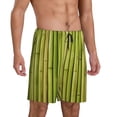 thumbnail image 2 of Xecao Green Bamboo Fence Print Men's Sleepwear Shorts Pajama Bottom Lounge Short ,Nightwear with Convenient Pockets for Relaxed Home Wear-, 2 of 6