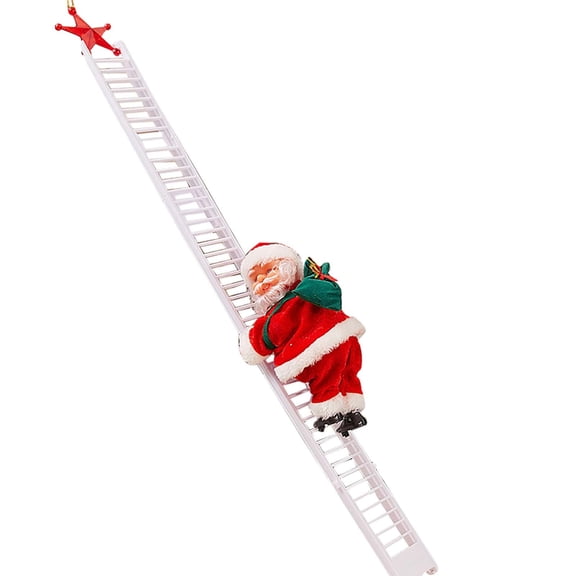Clearance Event Christmas Climbing Santa Ladder Decoration Climbing Santa Doll Toy with Christmas Music Climbing Santa Ladder for Home Party Wall Tree Decoration(no Batteries)