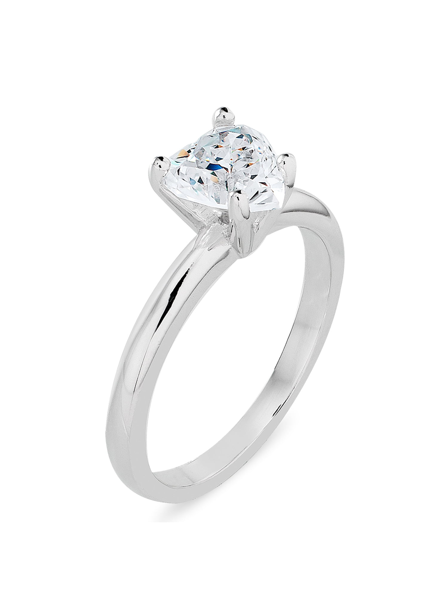 Swarovski Heart White Zirconia Solitaire Ring in Sterling Silver