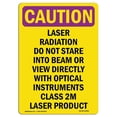 thumbnail image 1 of SignMission OS-CR-A-1218-V-10240 12 x 18 in. OSHA Caution Radiation Sign - Laser Radiation Do Not Stare Into Beam, 1 of 1