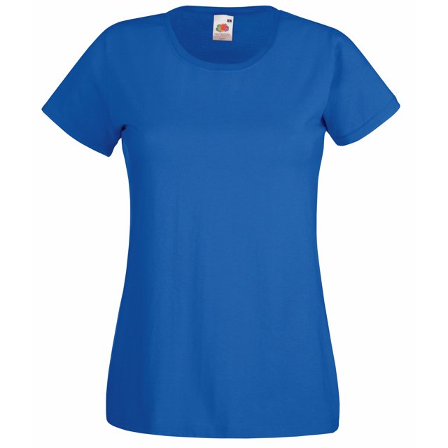 Fruit Of The Loom- Camiseta de manga corta Valueweight para mujer (Azul)