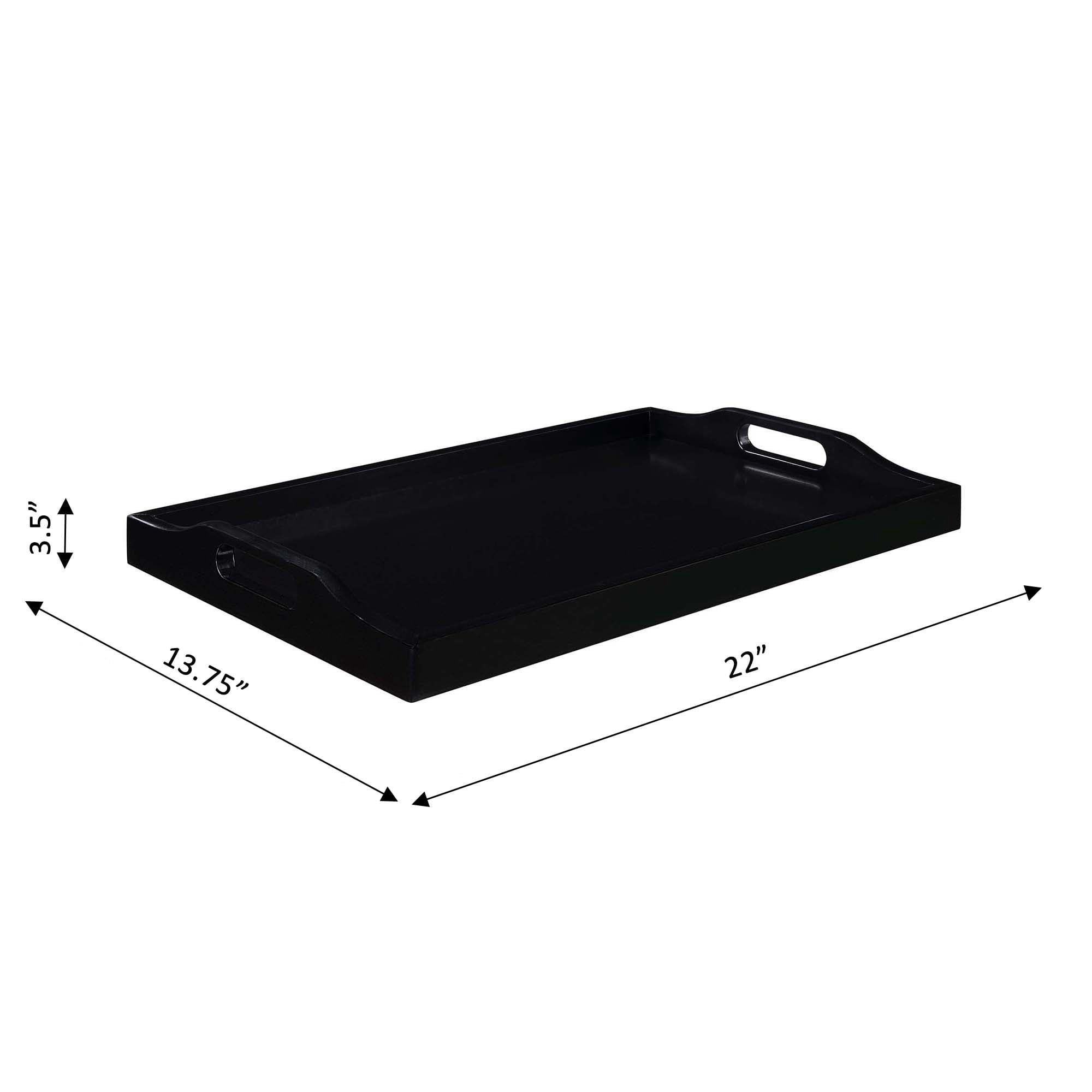 Convenience Concepts Designs2Go Serving Tray in Black Wood Finish