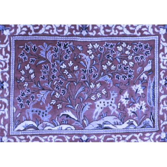 Ahgly Company Indoor Rectangle Persian Blue Traditional Area Rugs, 7' x 9'