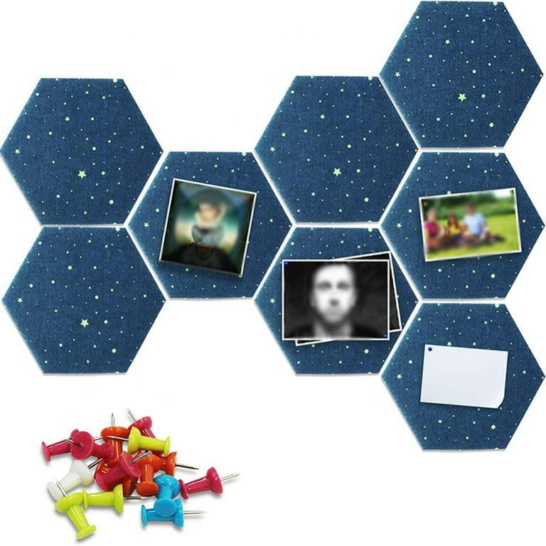 JENMV Hexagon Cork Board Tiles 5 Pack with Full Sticky Back- Mini Wall  Bulletin Boards, Pin Board-Decoration for Home Office Classroom Wall (7.9 x  6.85 inch),Corkwood Series