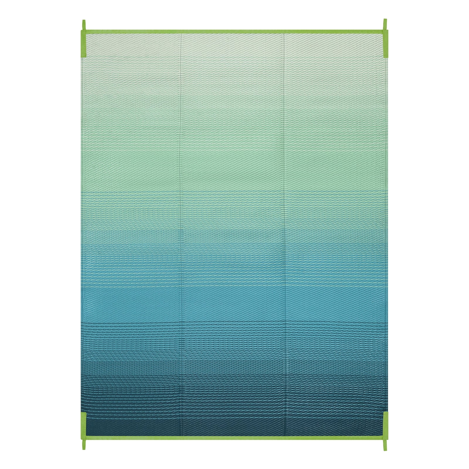 SUNDEREY Outdoor Rug 9'x12', Waterproof Reversible Plastic Straw Mat for Patio, RV & Camping - Lightweight Carpet for Deck, Balcony & Backyard, Teal