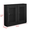 thumbnail image 2 of Noble House Mid-Century Fluted Sideboard Buffet Cabinet with Hollowed Solid Wood Doors, Adjustable Storage, Black, 2 of 9