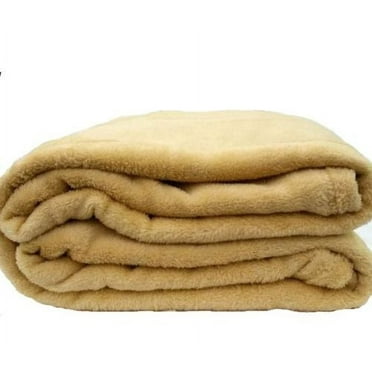 Coral Fleece Throw Blanket Soft Elegant Cover Queen Yellow
