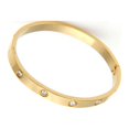 thumbnail image 2 of Paris Jewelry 18K Yellow Gold Created White Sapphire Bangle Bracelet Plated 7.25 inch Unisex, 2 of 5