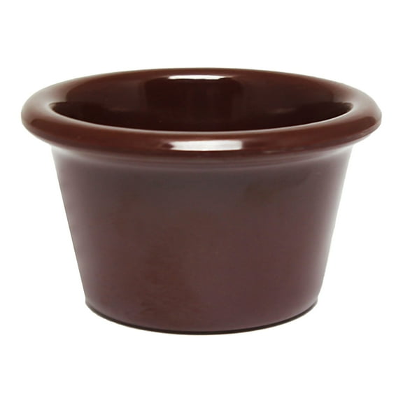 Excellante Melamine Ramekin Collection 1-1/2 oz., 2-1/2" Smooth Ramekin, Chocolate, Comes in Dozen