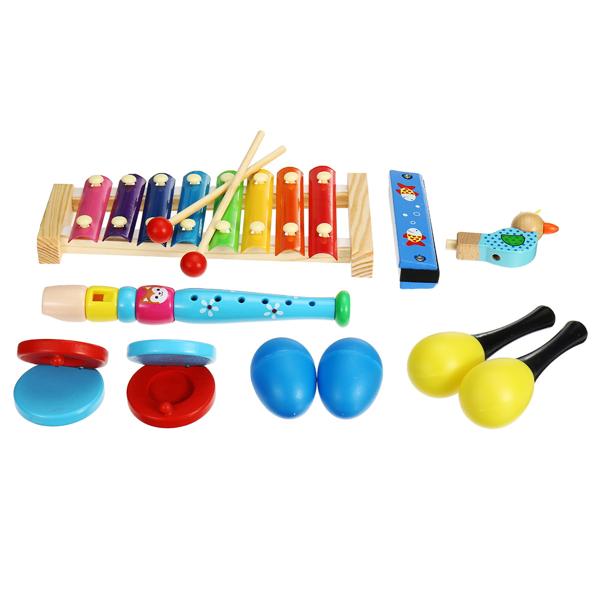 KM_ Wooden Cylinder Orff Musical Percussion Instrument Kids Puzzle Toy Gift No 