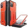 thumbnail image 1 of IBAOLE for iPhone 12 Case, Compatible with iPhone 12 Pro Case, Rubber Shockproof Full-Body Cover Case Built in Screen Protector with Kickstand fit iPhone 12 6.1 inch Phone (Orange) Orange, 1 of 7