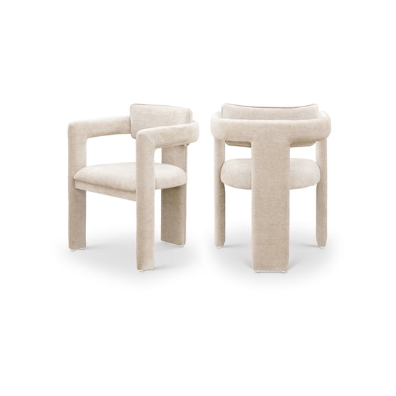 Meridian Furniture Brenda Beige Chenille Fabric Dining Chair (Set of 2)