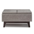 thumbnail image 3 of Owen Pouf de Rangement de Table à Dessus Plateau de 34 Po en Similicuir Gris Vieilli, 3 of 9