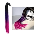 thumbnail image 3 of Casco de motocicleta Dreadlocks mujeres hombres casco Dreadlocks Motocross casco Punk decoración de cabello Negro púrpura rojo Negro Violeta Rojo shamjiam, 3 of 8