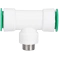 thumbnail image 1 of Tee Pipe Fitting, PPR Plastic Water Pipe Tee Connector Adapter for Plumbing Pipe Shelf Connection Fittings Accessories (32 * 3/4"), 1 of 7
