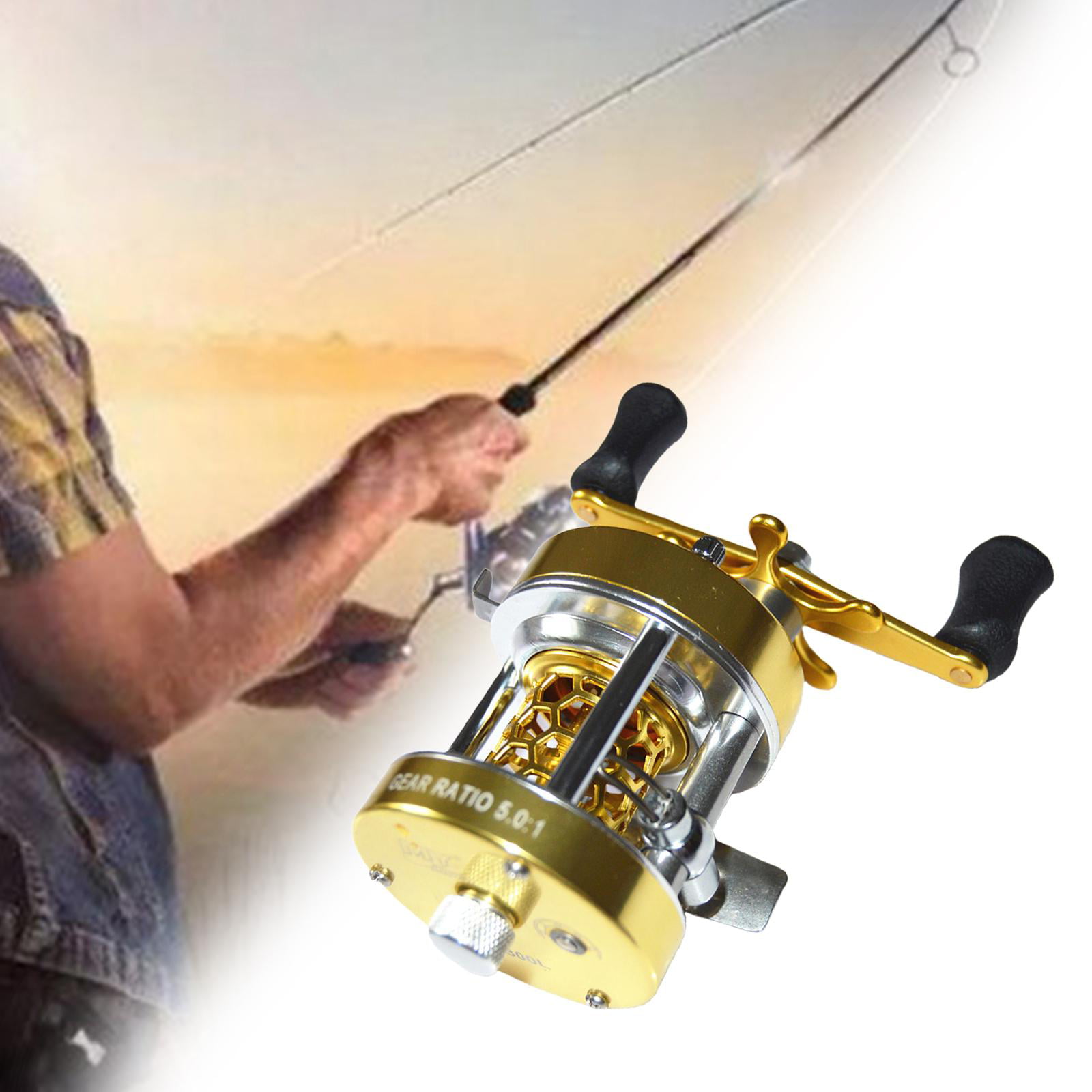 Baitcasting Drum Fishing Reel Wheel Coil 5.6:1 High Speed Bearing Left  Right S