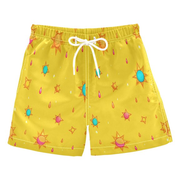 Sunny Raindrops Boys' Swim Trunks Beach Pool Shorts Quick Dry Soft Fabric Classic Fit