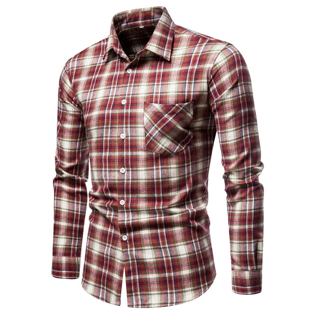 CEHVOM la Nouvelle Chemise en Flanelle à Carreaux à Manches Longues pour Homme, Coupe Régulière, Mode Décontractée