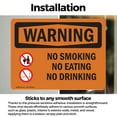 thumbnail image 3 of (2 Pack) No Smoking No Eating No Drinking OSHA Warning Sign 5 Inch X 3.5 Inch Vinyl Label Decal Sticker Weather Resistant, UV Protected for Workplace, Business, and Construction Site,, 3 of 7