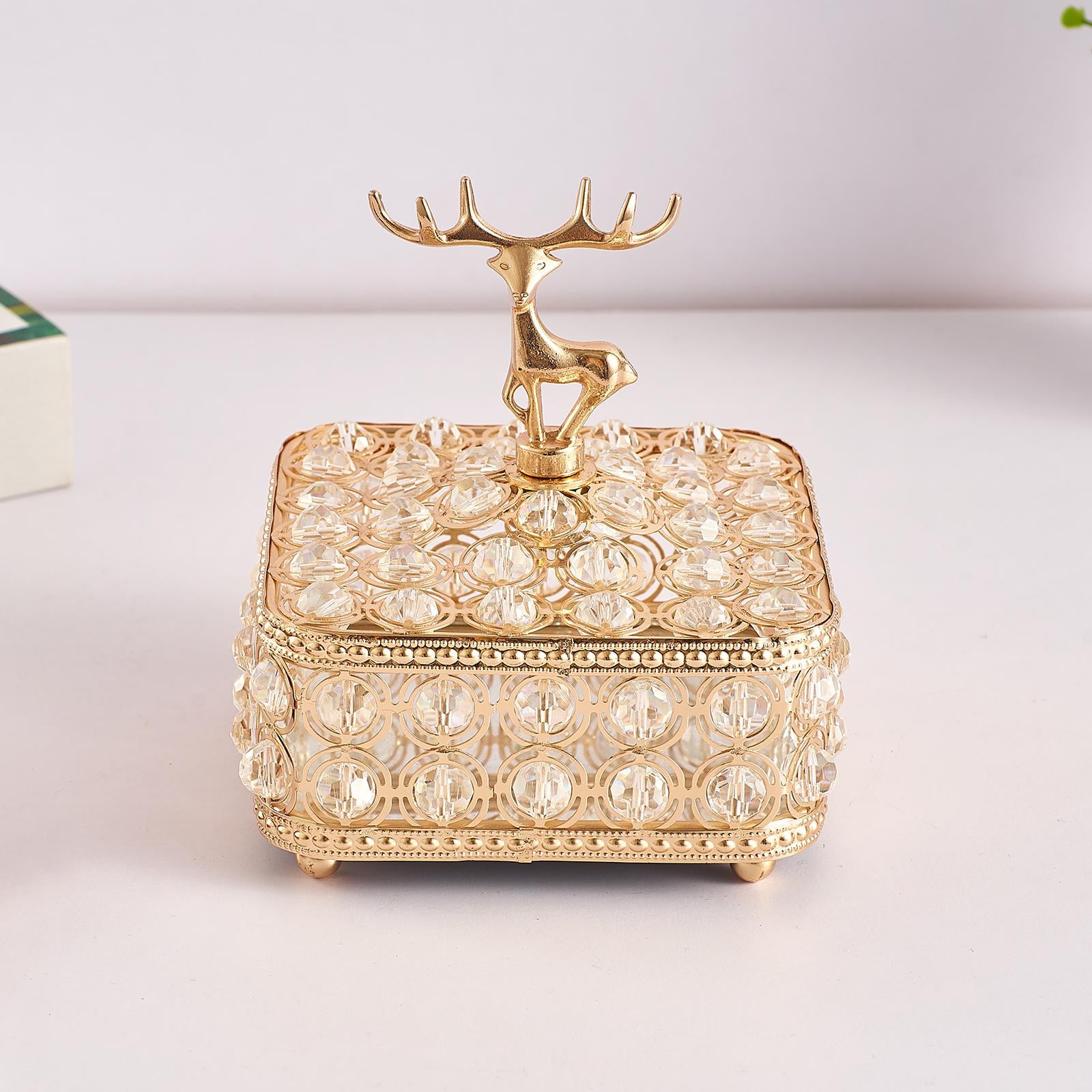 Multifunctional Jewelry Organizing Box Decoration Metal with Lid Dustproof Containers for Bracelets Necklaces Scrunchie Bedroom Hairpin ,