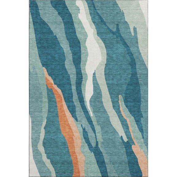 Dalyn Rugs Premium Machine Washable Mayfield AMF1047 Teal 2'6" x 3'10" Rug