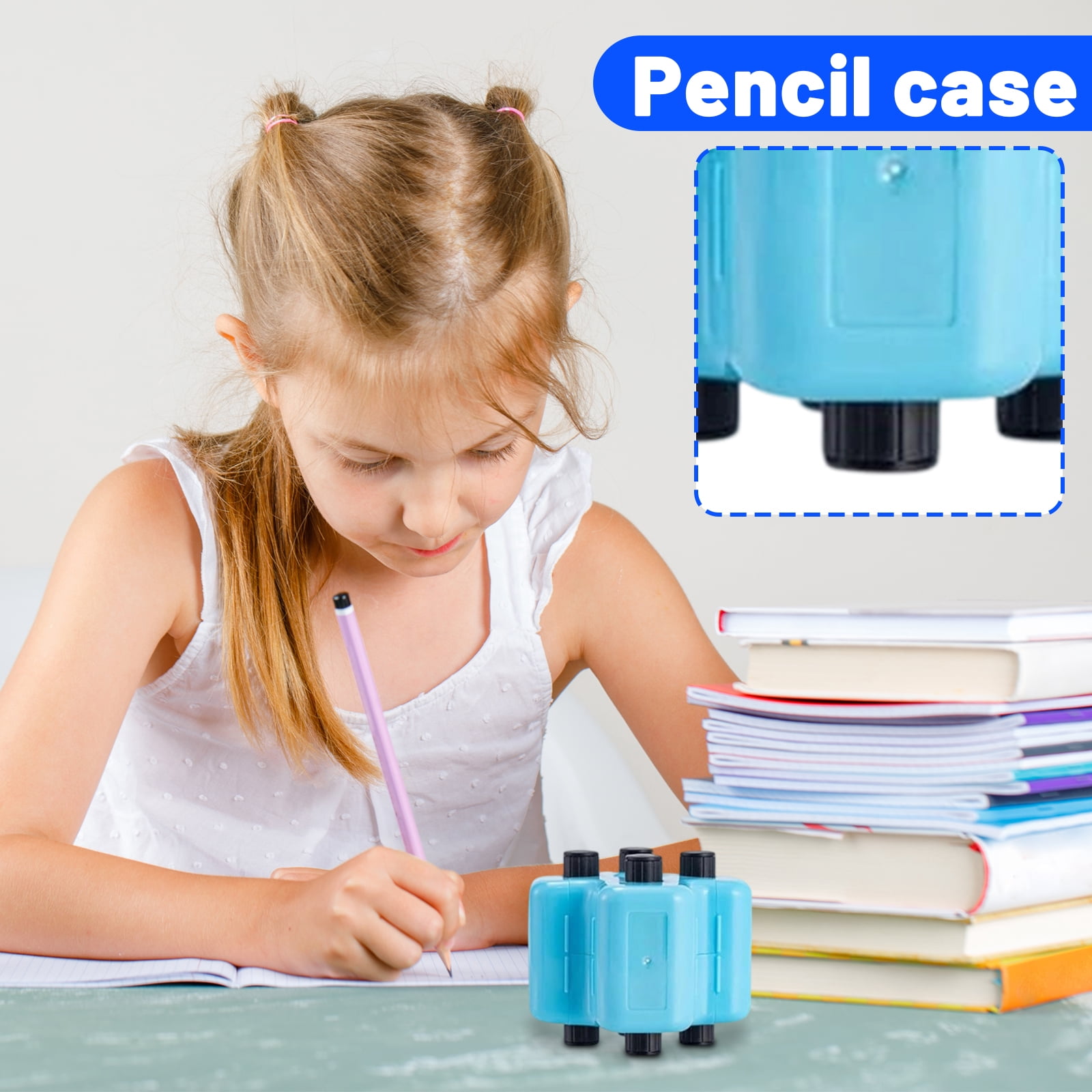 Math Practice Rolling Stamp 4-In-1 Blue With 0.3 Oz Ink Pad For Kids Teaching