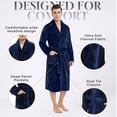 thumbnail image 4 of U2SKIIN Mens Fleece Robe, Soft Warm Long Plush Shawl Collar Fleece Bathrobe(Gray, S-M), 4 of 6