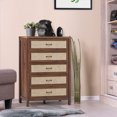 thumbnail image 3 of Patiojoy Freestanding Wooden Dresser Chest Storage Cabinet with 5 Rattan Drawers Walnut, 3 of 5