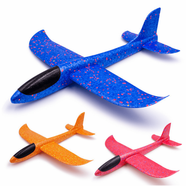 Growsly Catapult Airplanes Launcher Toy, 2 LED Throwing Foam Gliders with  Launchers for 4 5 6 7 8 9 10 11 12 Years Old Kids Boys&Girls, Blue and