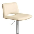thumbnail image 5 of 42" Cream Faux Leather And Manufactured Wood Swivel Low Back Adjustable Height Bar Chair, 5 of 10
