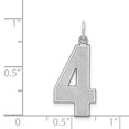 thumbnail image 2 of 925 Sterling Silver Number 4 Pendentif Pendentif Charmes, 2 of 6