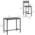 thumbnail image 3 of HOMCOM Industrial Bar Table Set Counter Height 3 Piece for Small Space Grey, 3 of 10