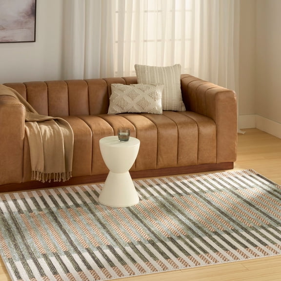 Nourison Nordic 5' x 7' Ivory Multicolor Modern Indoor Rug